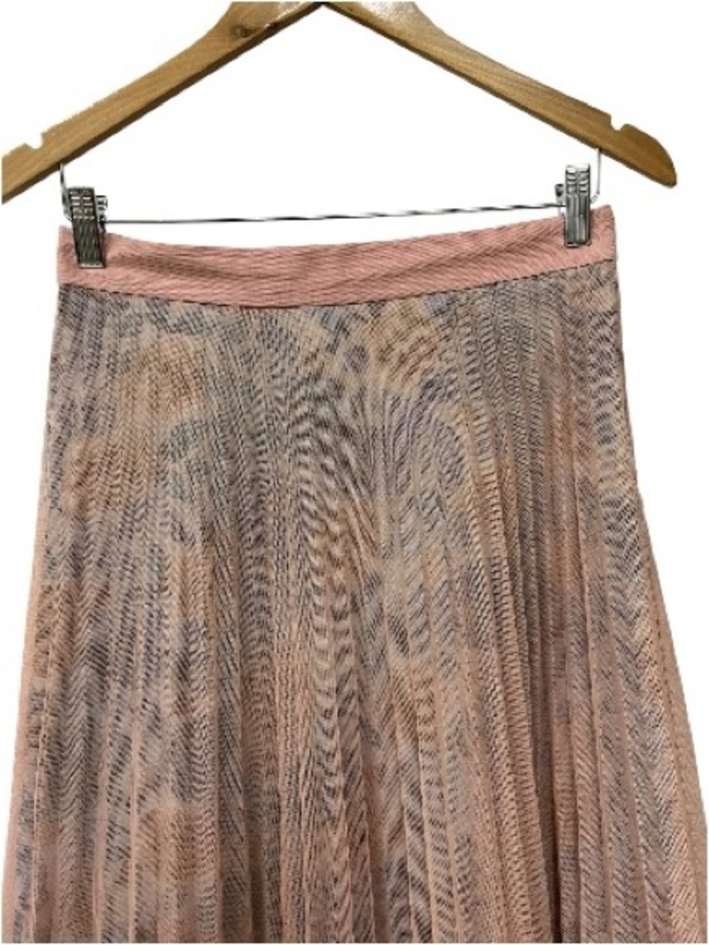 Burberry Pleated Floral Overlay Skirt Blush Pink US 6 - Picture 3 of 7